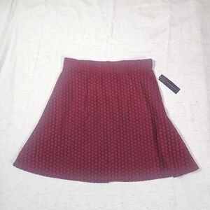 NWT Womens XS Lace Skater Skirt Maroon Burgundy Stretchy Lined Fairycore Whimsy